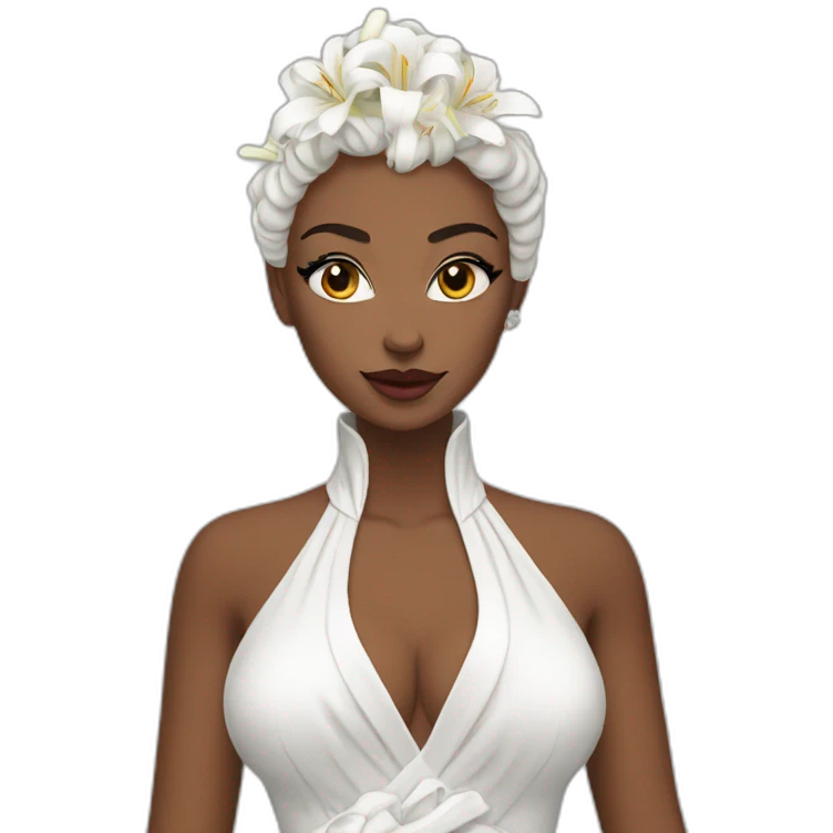 white lilly inspired  high resemblance gown emoji