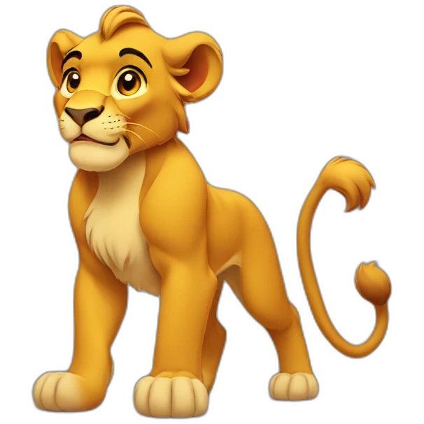 walking simba cartoon  emoji