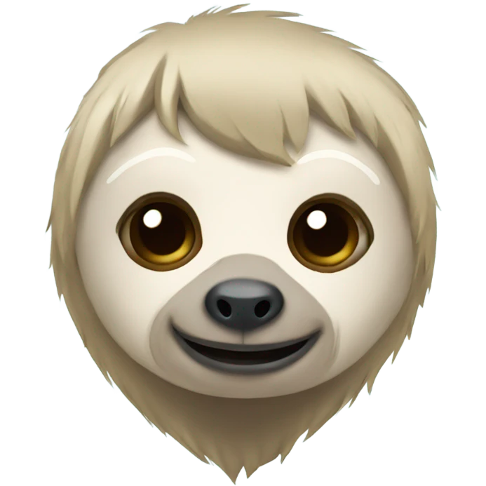Blonde sloth with blue eyes on toilet emoji