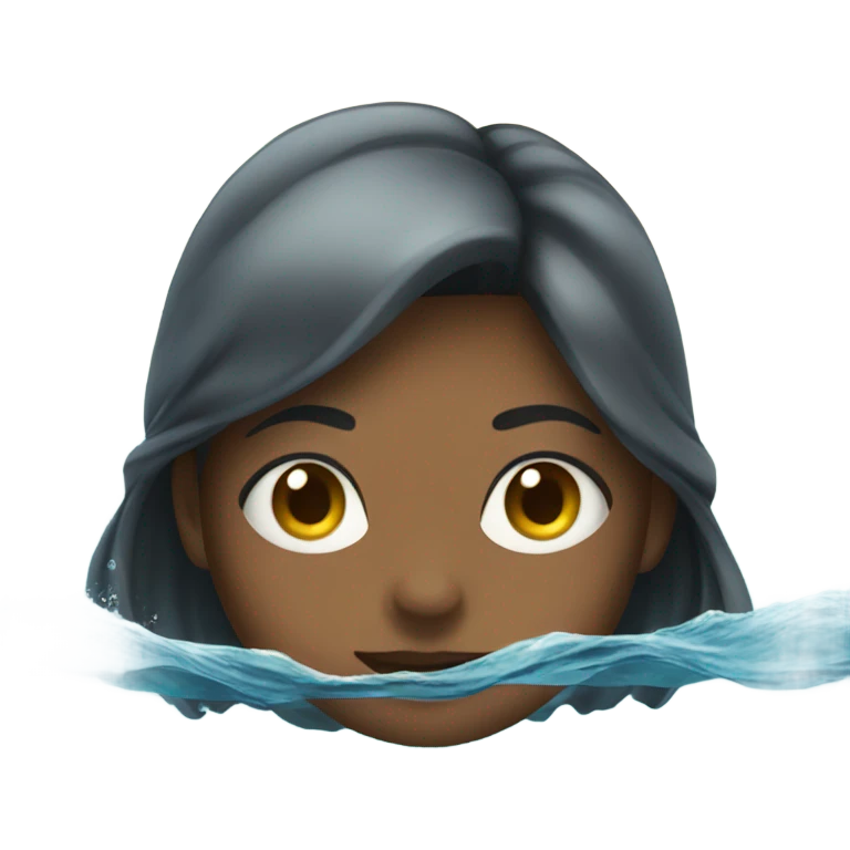 Girl swimming in ocean. Aesthetic. emoji