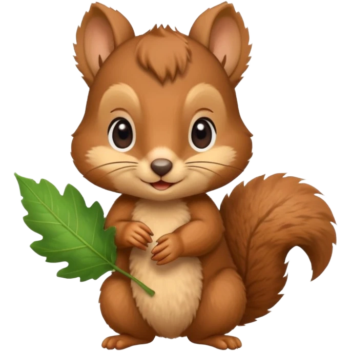 baby squirrel hold a leaf emoji