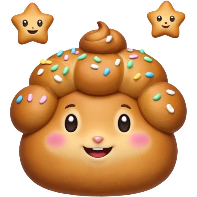 happy star shape bun emoji
