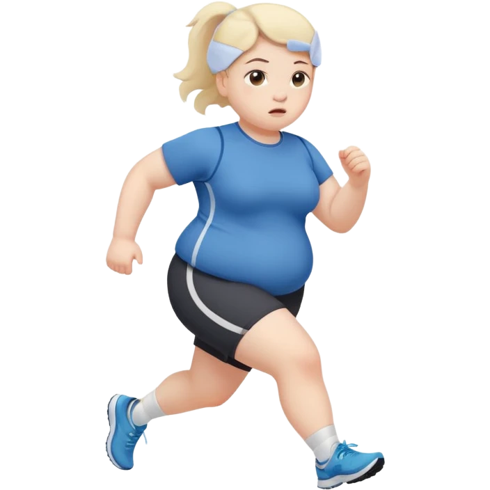 Sad fat girl running emoji