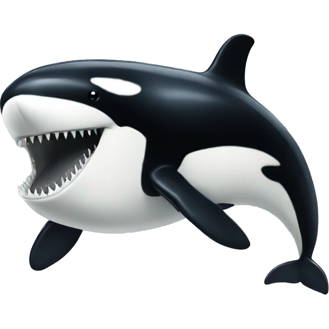 Orca with zipper mouth emoji