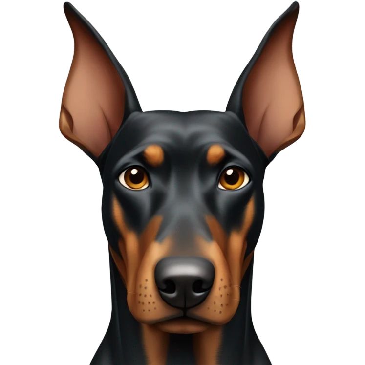 Aggressive Doberma with cropped ears emoji