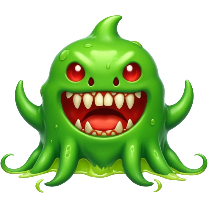 Slime monster. scary sinister. slime attacks emoji
