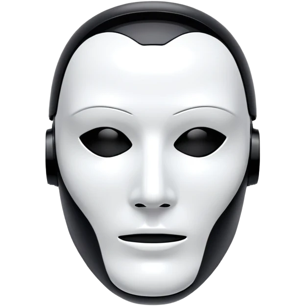 futuristic black AI mask emoji
