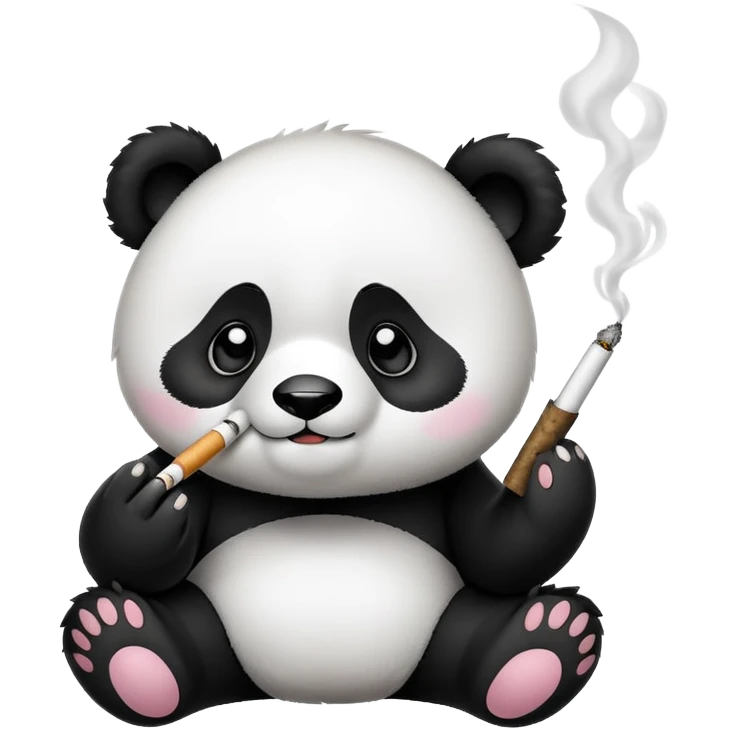 Cute Kawaii panda smoking a joint emoji