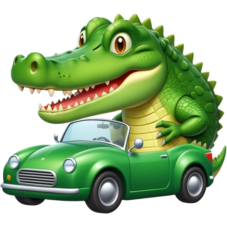Crocodile with car emoji