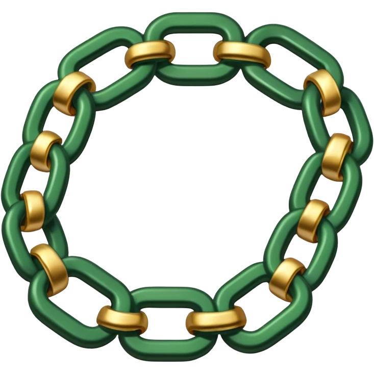 chain in golden and green colours emoji
