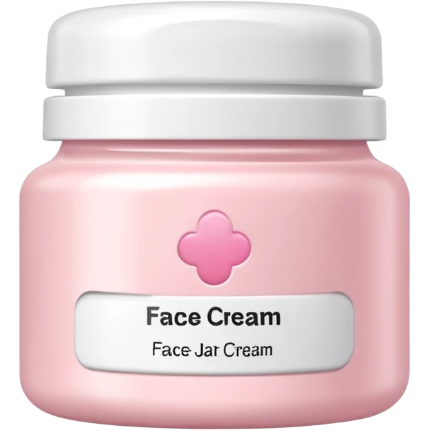 White jar of face cream with soft pink label, clean design emoji