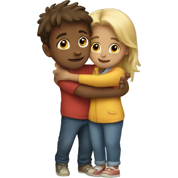 Girl and boy hugging emoji