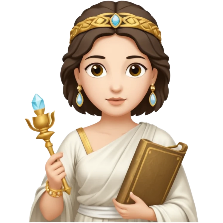 ancient greek woman with a scroll emoji
