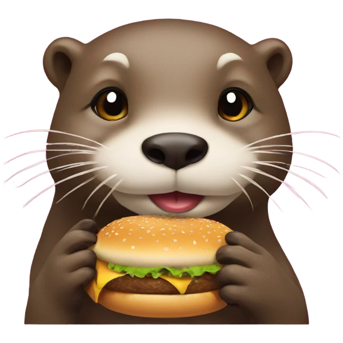 Otter with a burger emoji