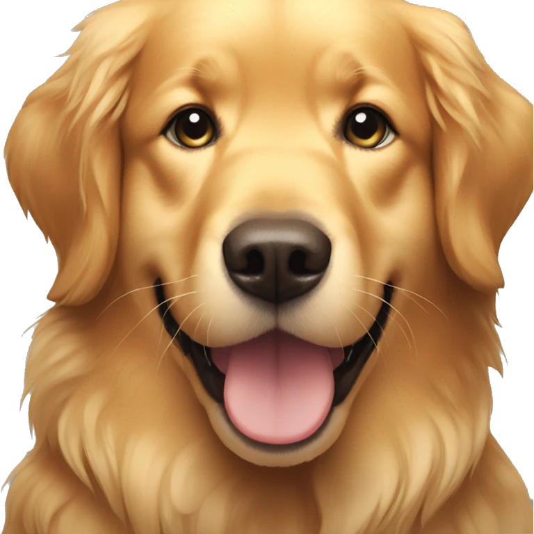 Golden retriever getting belly rubs emoji