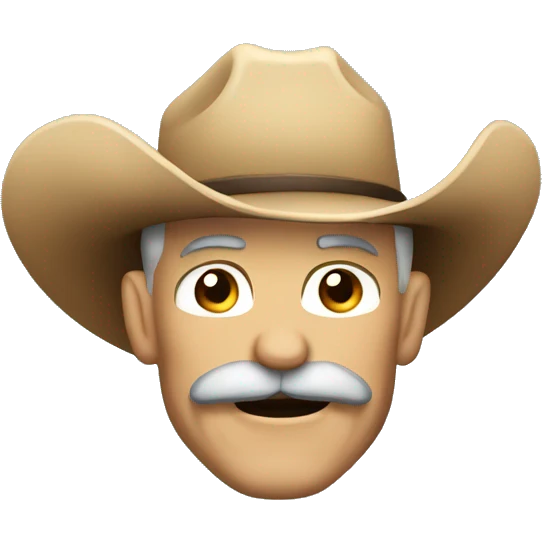 old muscular cowboy with a mustache emoji