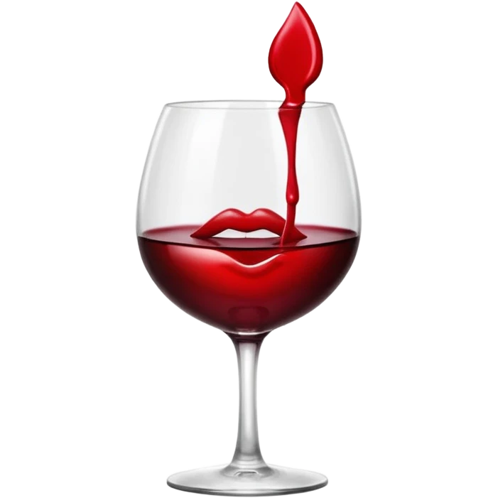 lipstick kiss on red wine glass emoji