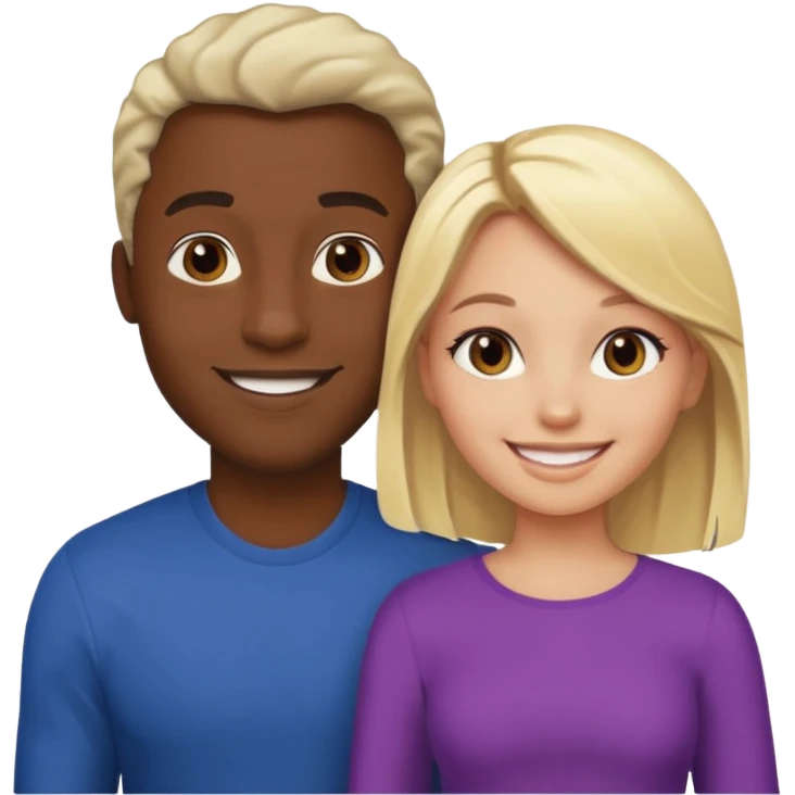 a super black guy with a blonde girl emoji