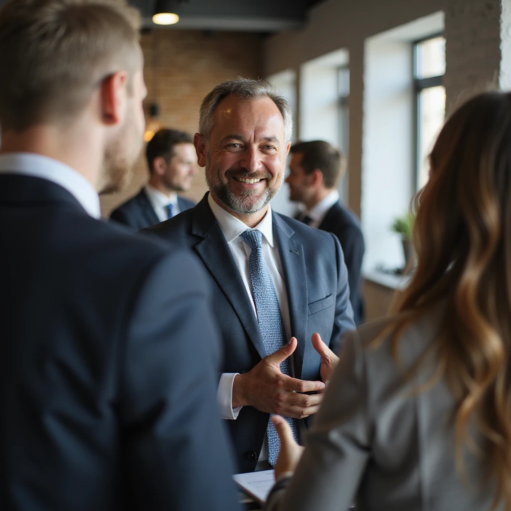 businessman encouraging customers emoji