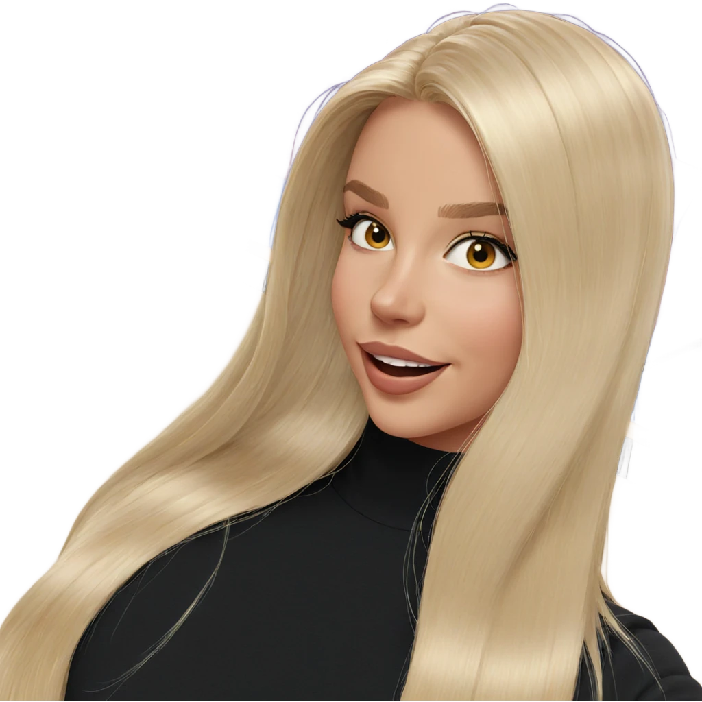 smiling blonde girl portrait emoji