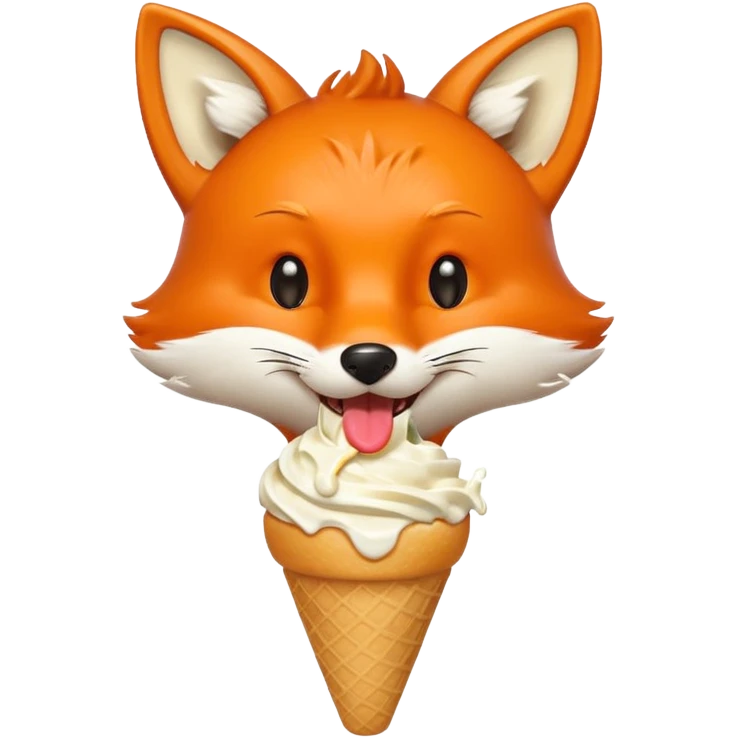 dondurma yiyen tilki emoji