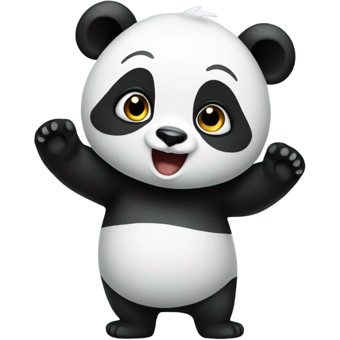 panda waving heyy emoji