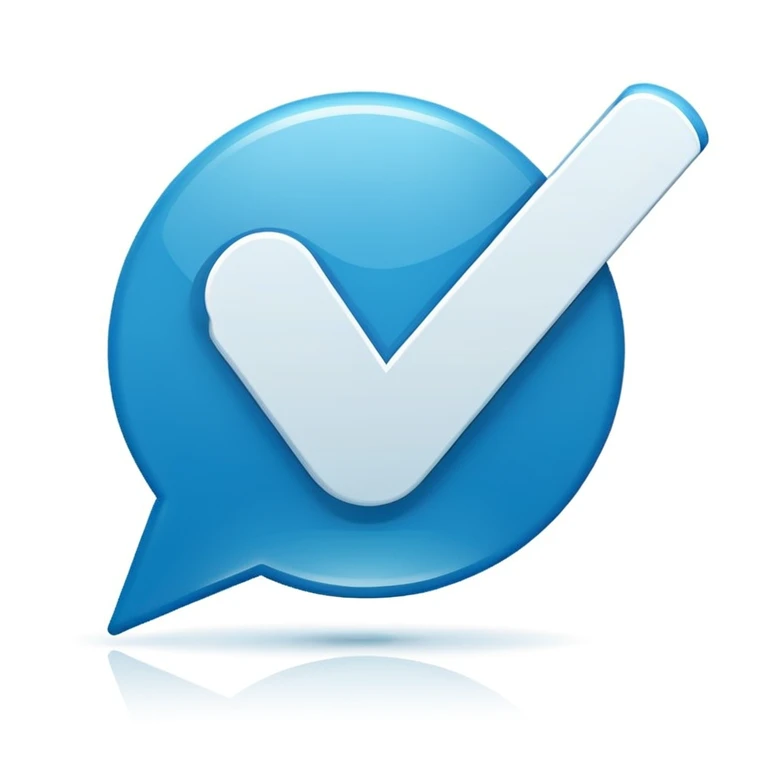 Der blaue WhatsApp Haken emoji