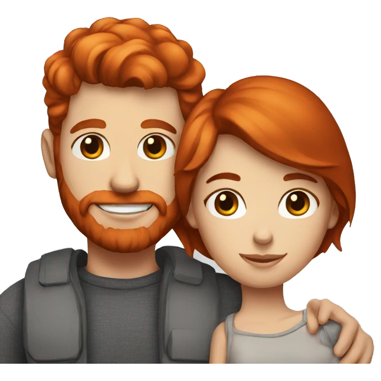 Red head man with brunette girlfriend  emoji