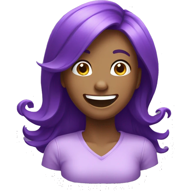 Purple girl LAUGH emoji