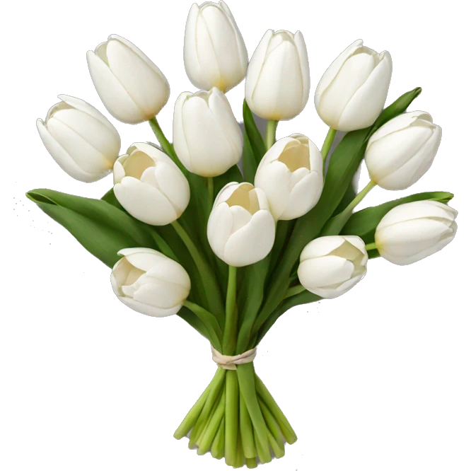white tulip bouquet  emoji