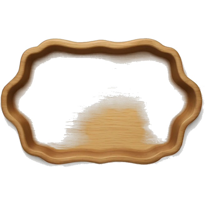 Wood scalloped tray with a lace towel emoji