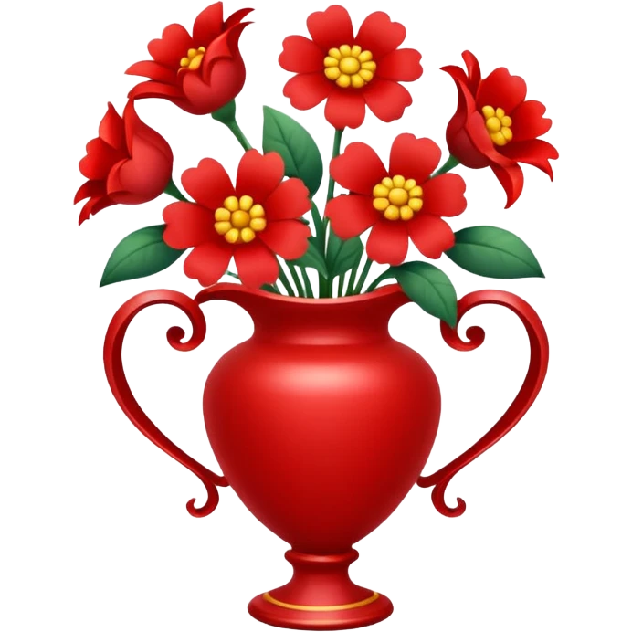 flower in a vase with decorative ribbon emoji