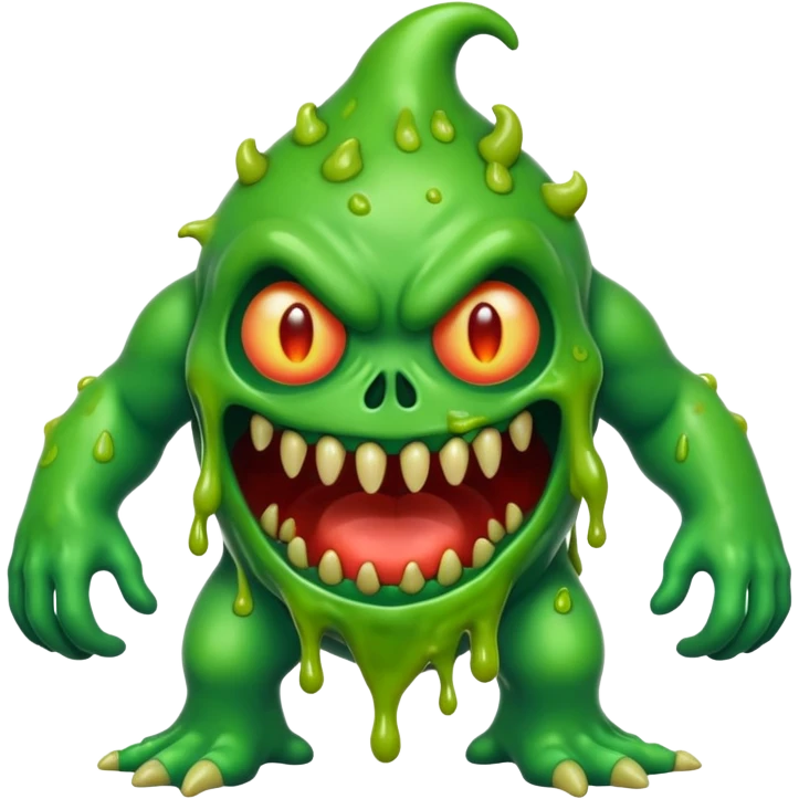 Slime monster. scary sinister. slime attacks. show full body emoji