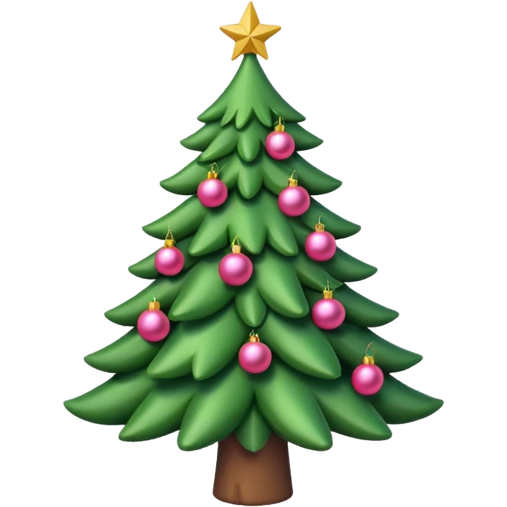 Cute christmas tree with pink decoration emoji