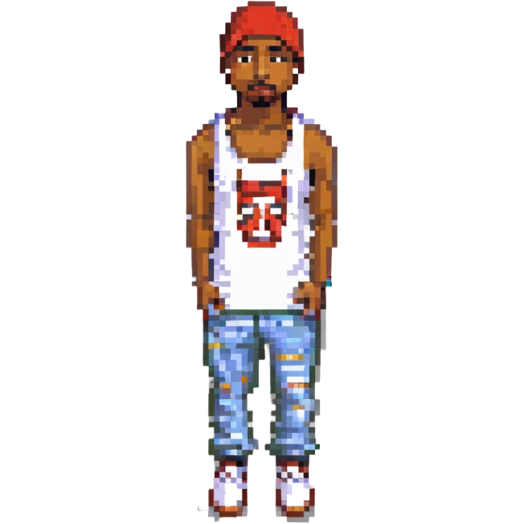 2Pac в полный рост, no background emoji