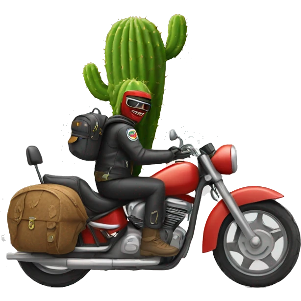 Cactus riding a motorcycle  emoji