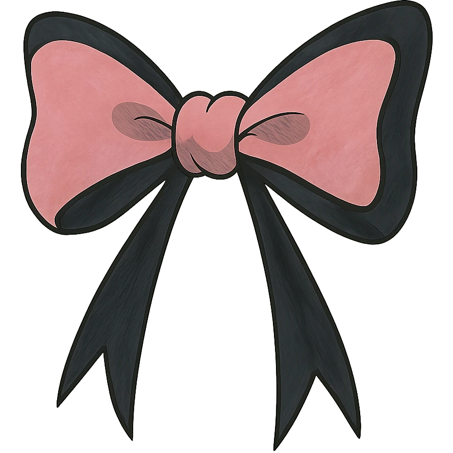 pink and black gothic bow emoji