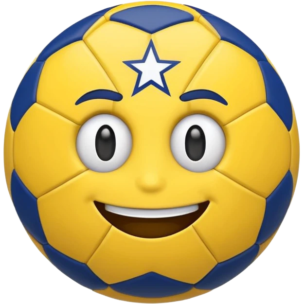 Fenerbahçe football club inspired emoji, featuring yellow and navy blue colors, with a football and a star emoji