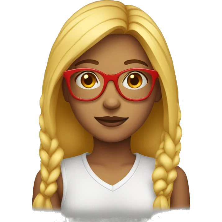 Red glasses teenage girl emoji