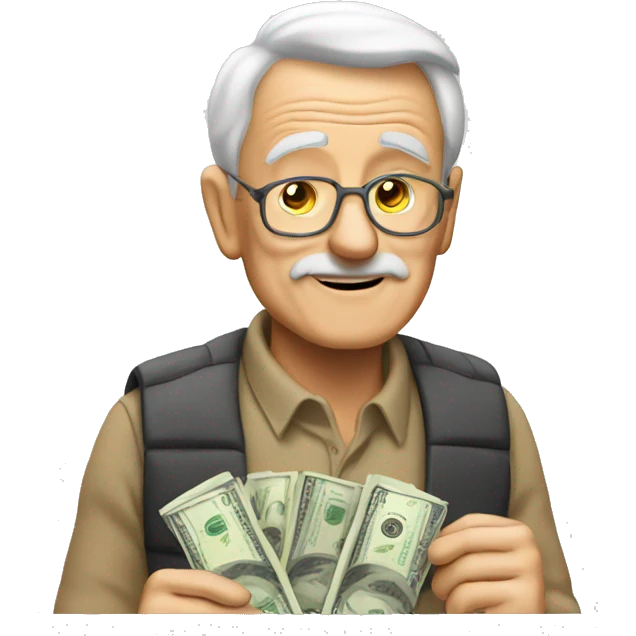 old guy with money emoji