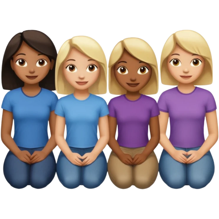 black woman with blonde hair and brunette friends sitting in a row emoji