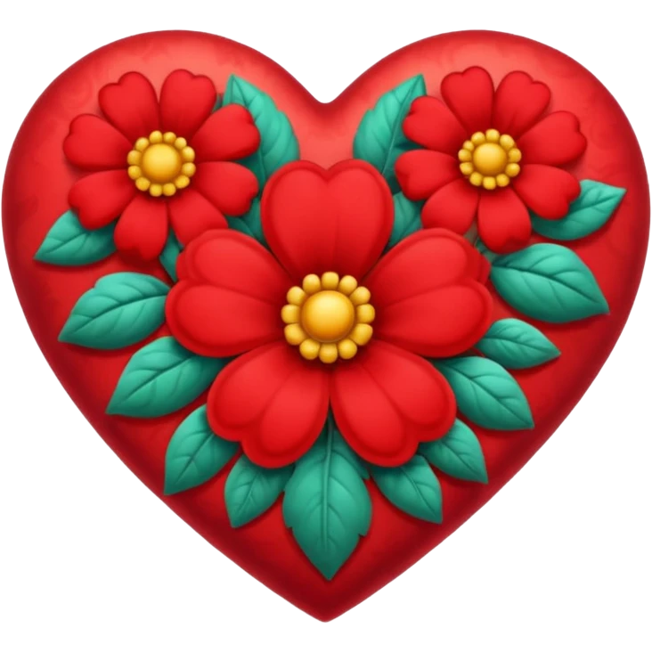 heart with a velvet flower pattern emoji
