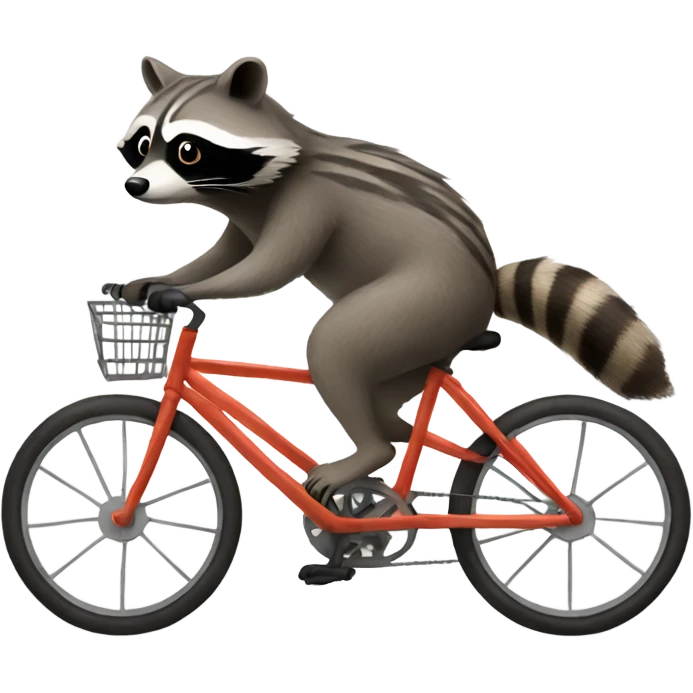 Raccoon riding a bike emoji