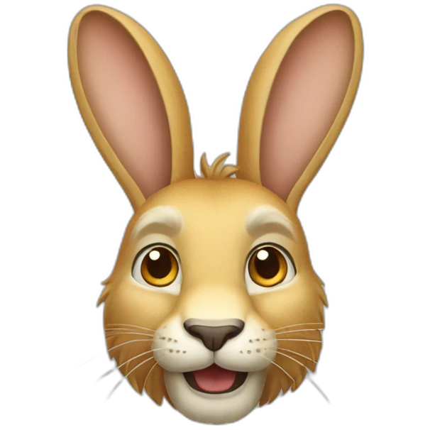 Lapin tête de lion emoji