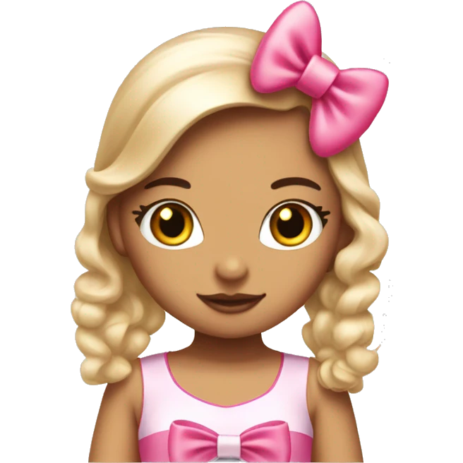 hello kitty tan girl with bow and coquette  emoji