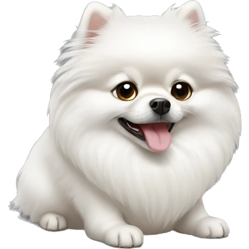 White Pomeranian shpits  emoji