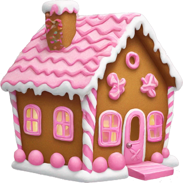 Pink gingerbread house  emoji