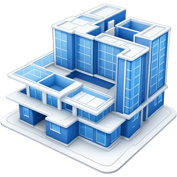 blue blueprint plan with crisp white architectural lines emoji