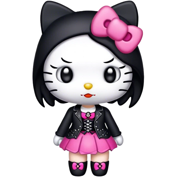 goth hello kitty lady emoji