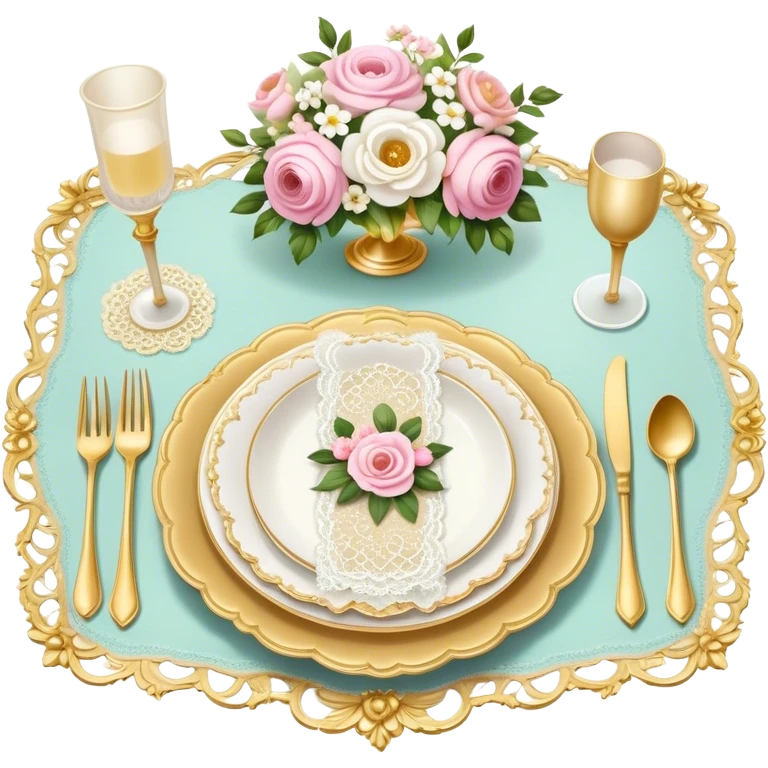 Romantic rococo table setting emoji